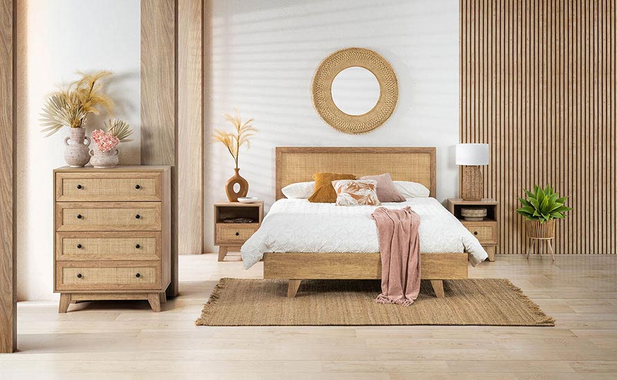 انتخاب بهترین رنگ ها و ترکیبات رنگی برای تزئین اتاق خواب با سرویس خواب چوبی